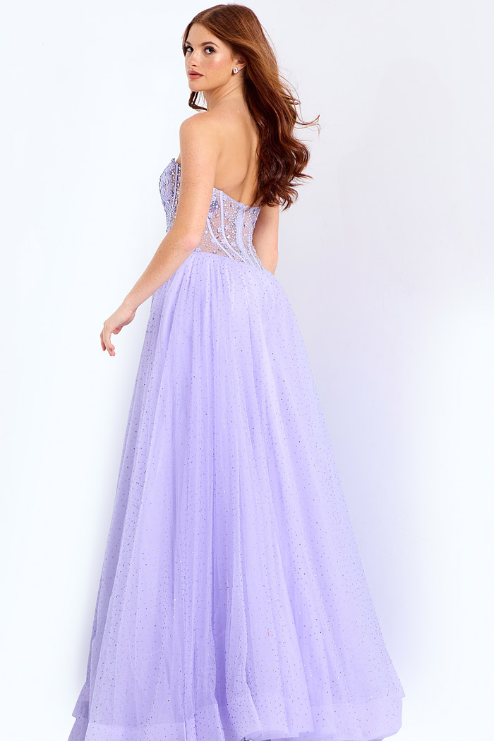 a line sheer embellished dress 49721