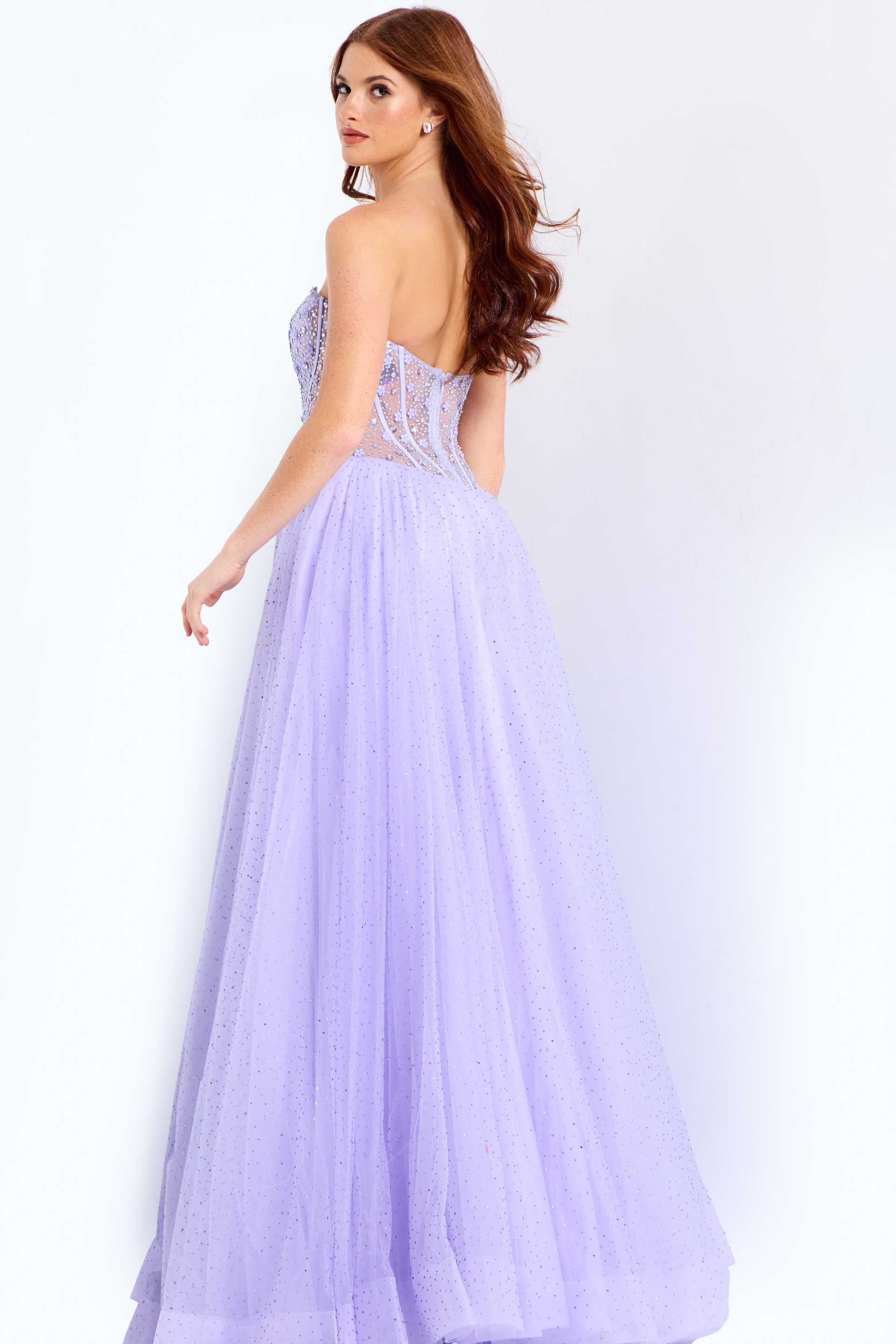 a line sheer embellished dress 49721