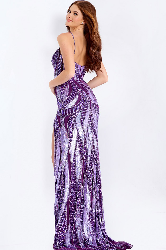 Strappy fitted dress with side slit 49228