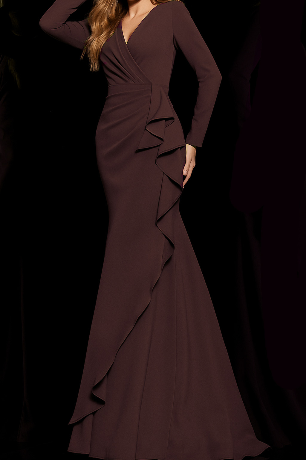 long sleeves mother of the bride dress 06995