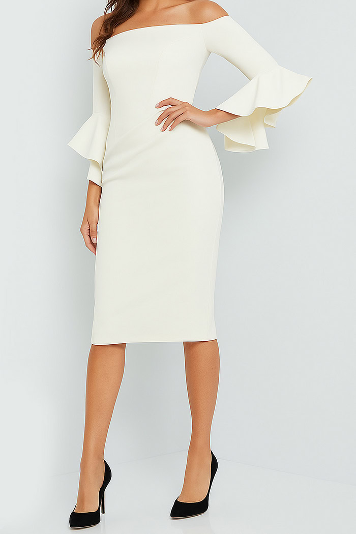 ivory short fitted dress 07066