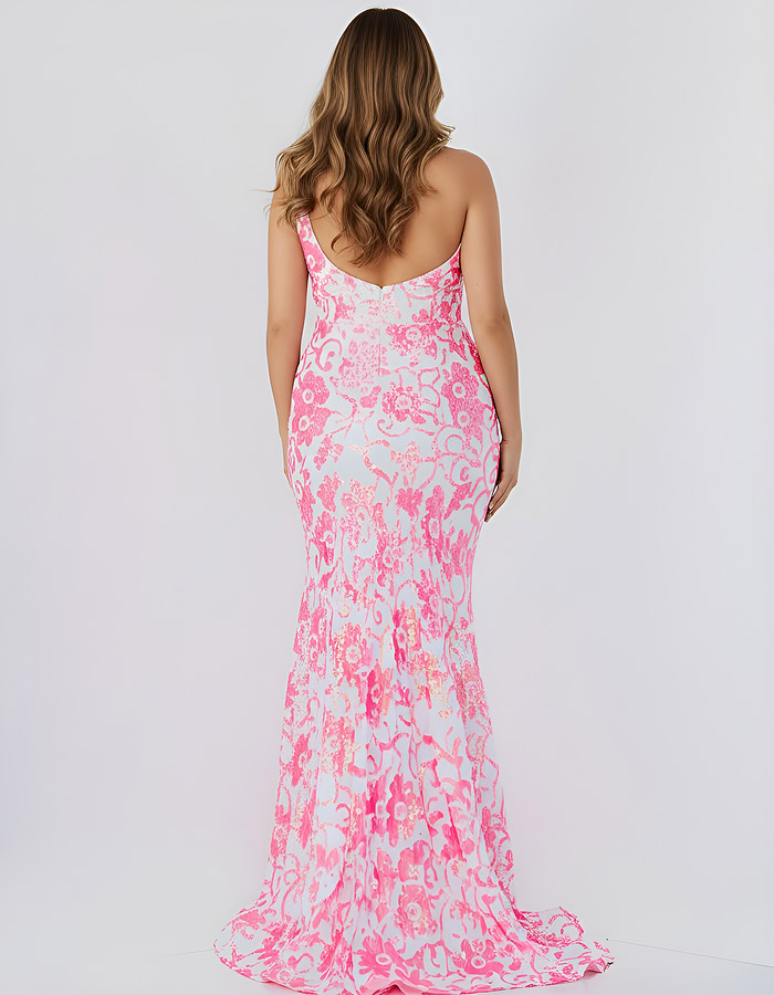 pink and white mermaid dress 08257