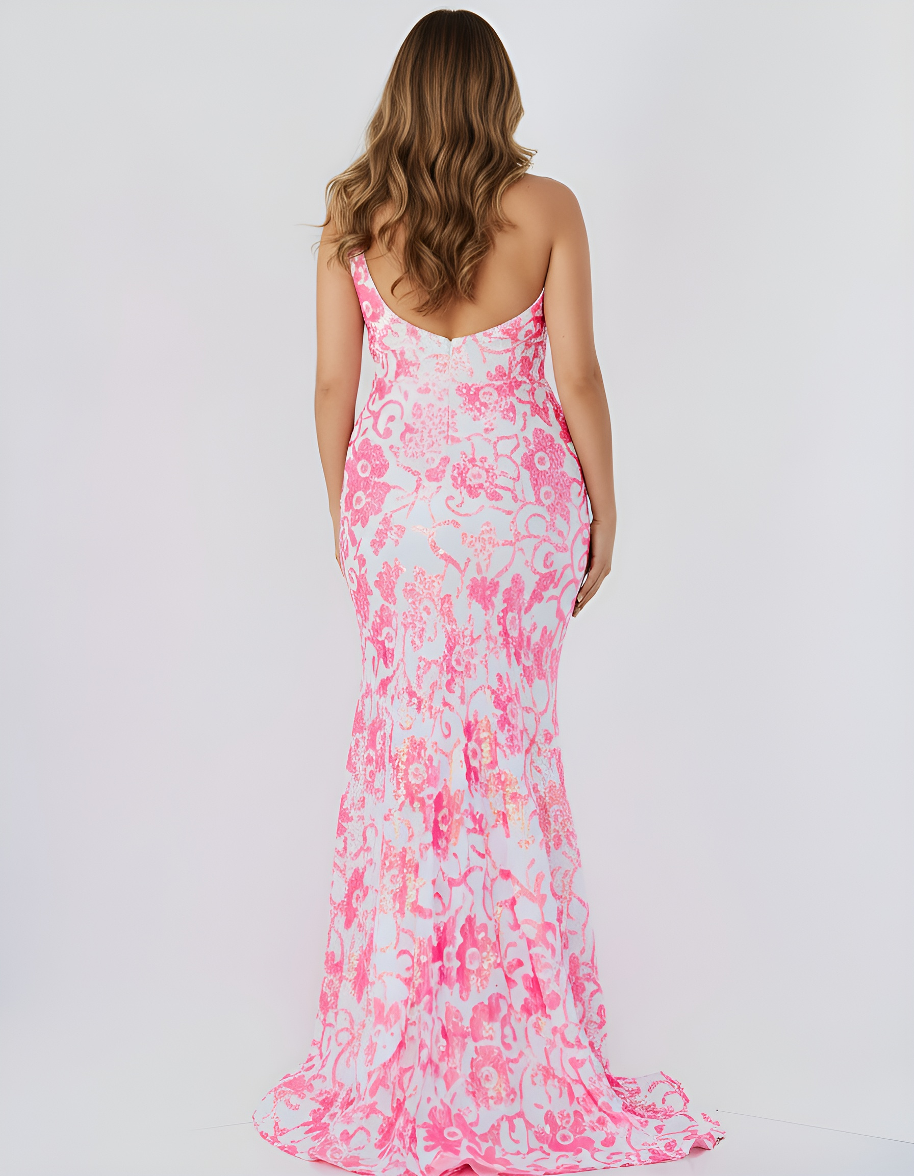 pink and white mermaid dress 08257
