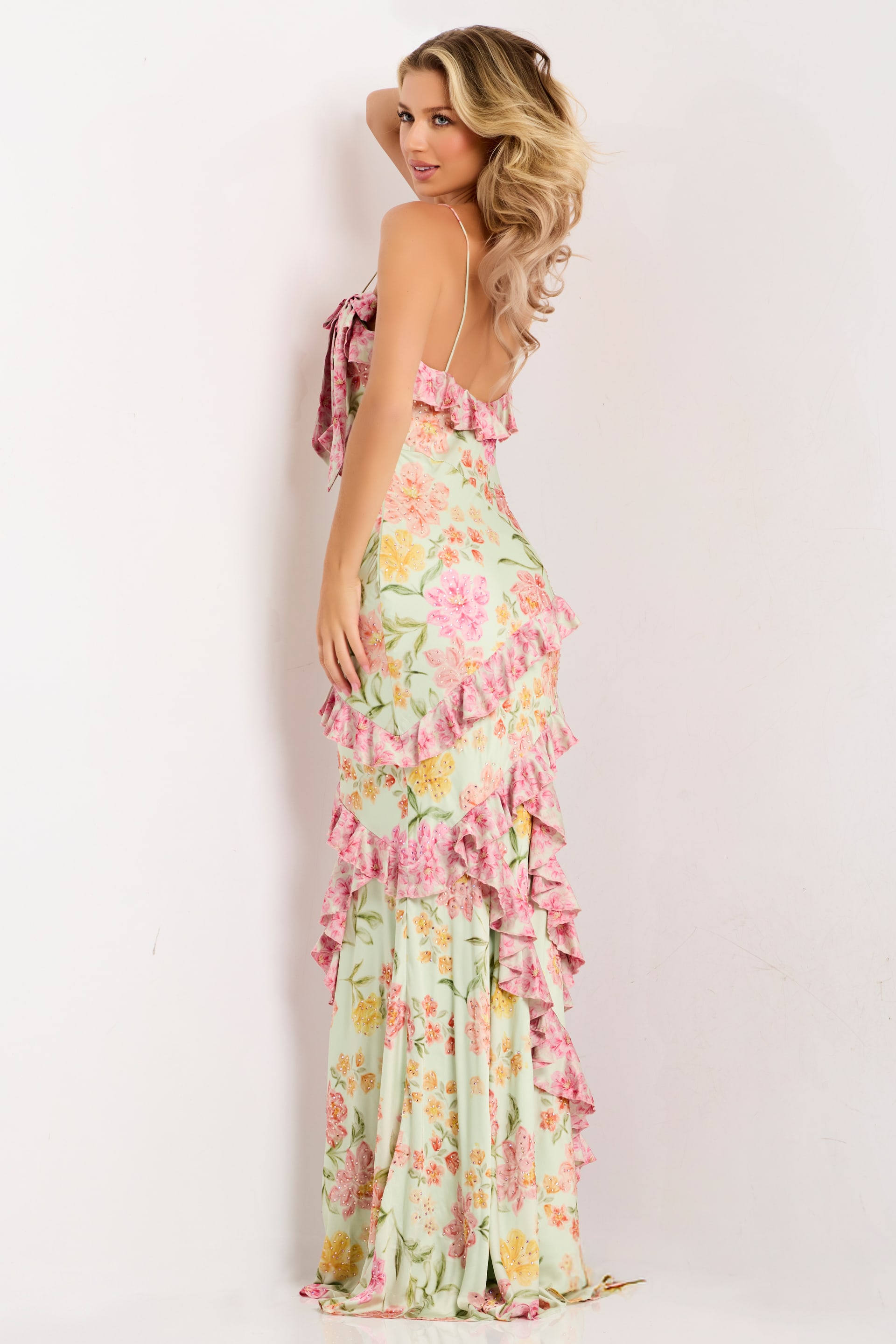 floral print ruffled dress 47236