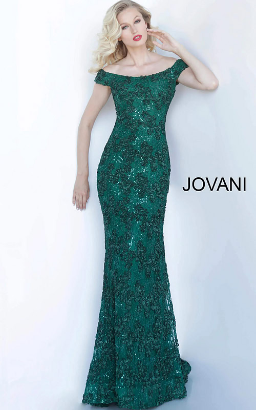green off the shoulder dress 1910