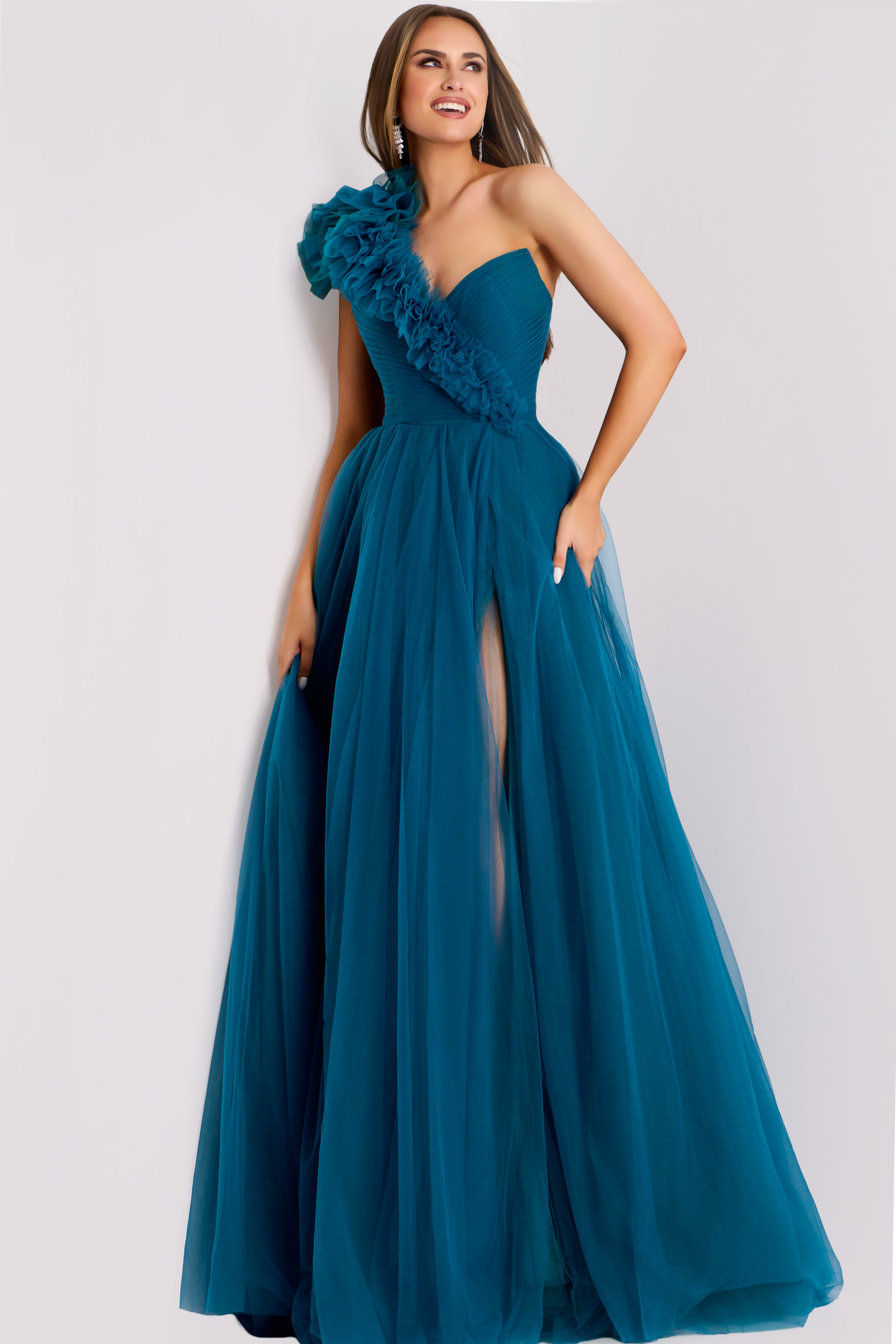 one shoulder evening dress 25919