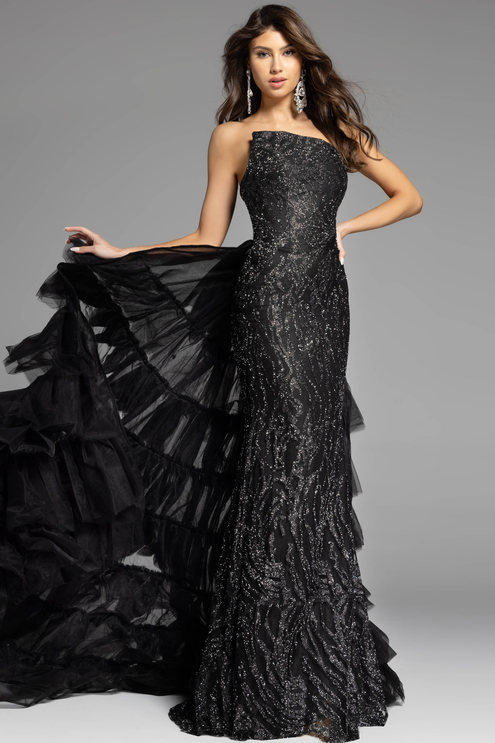 sheath embellished black dress 26119