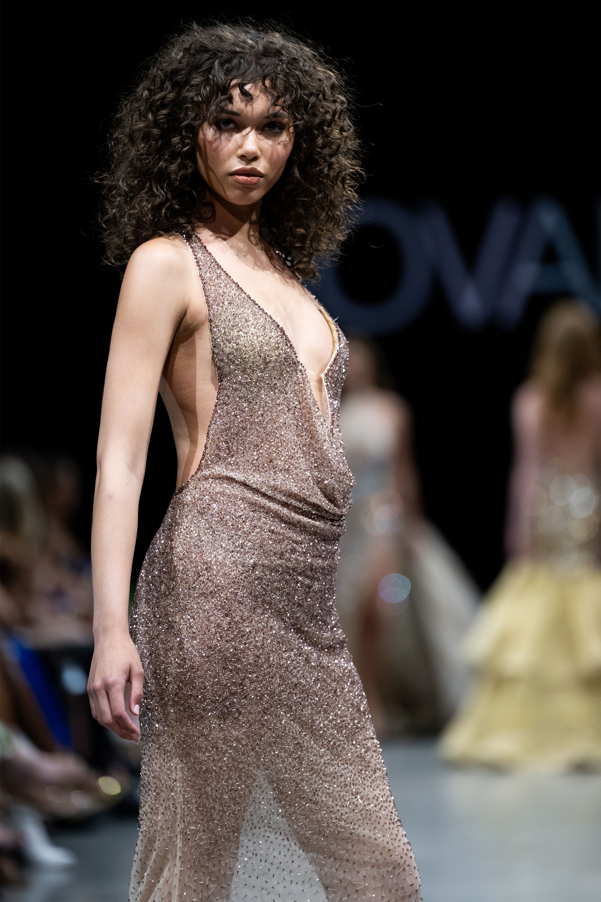 Model wearing Jovani 26268 displaying the dress