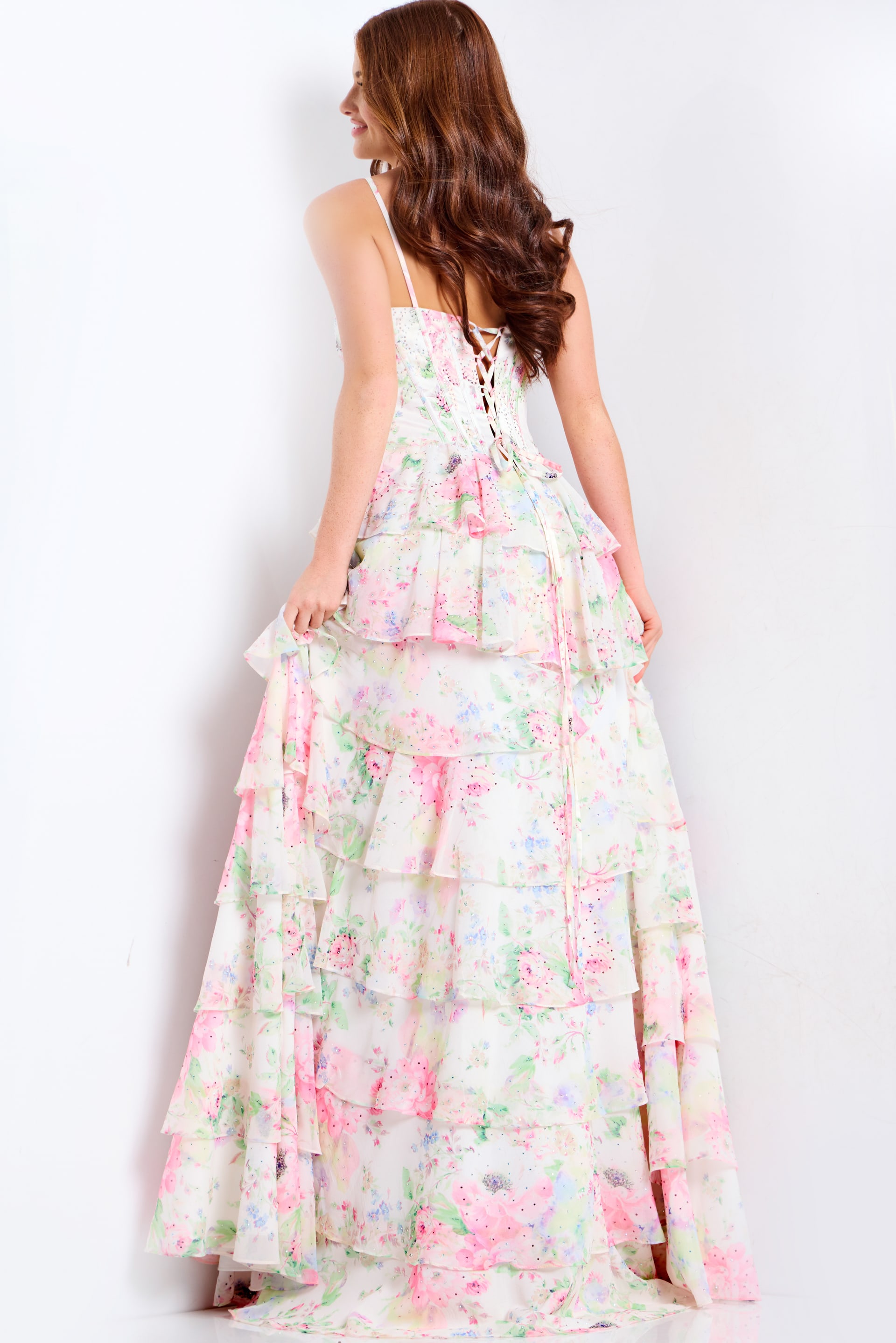 tiered skirt floral dress 47282