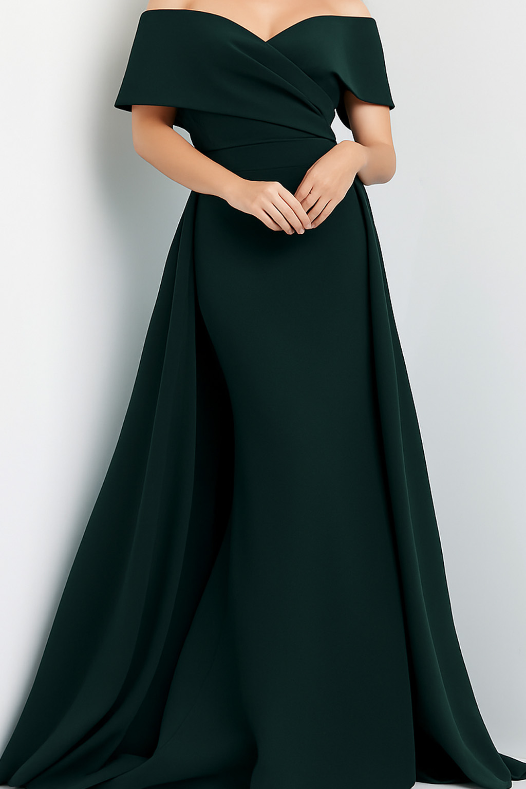 emerald off the shoulder dress 07443
