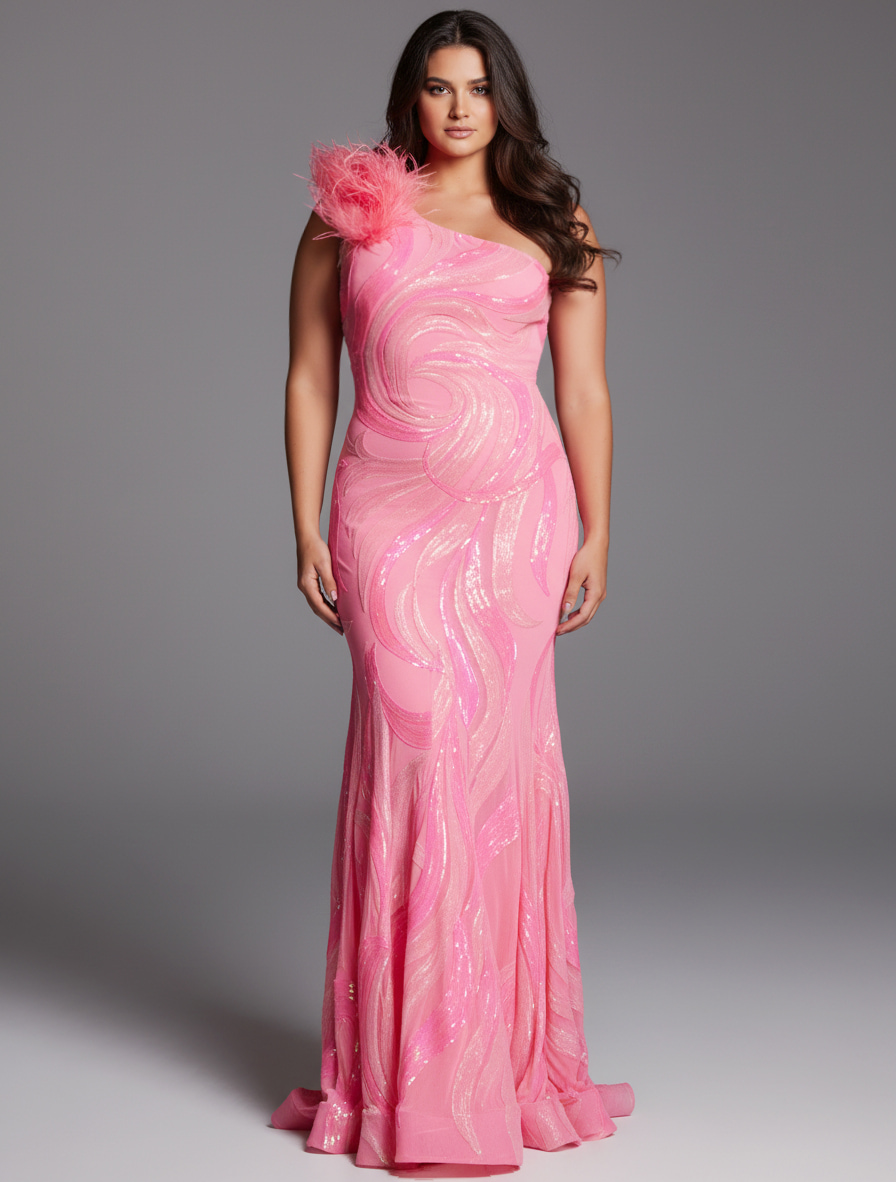 one shoulder dress 32596