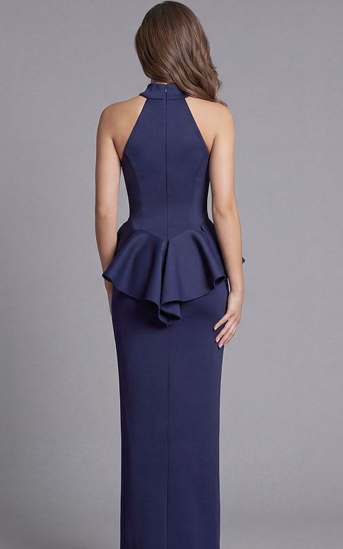 back of navy halter neck mob dress 37089