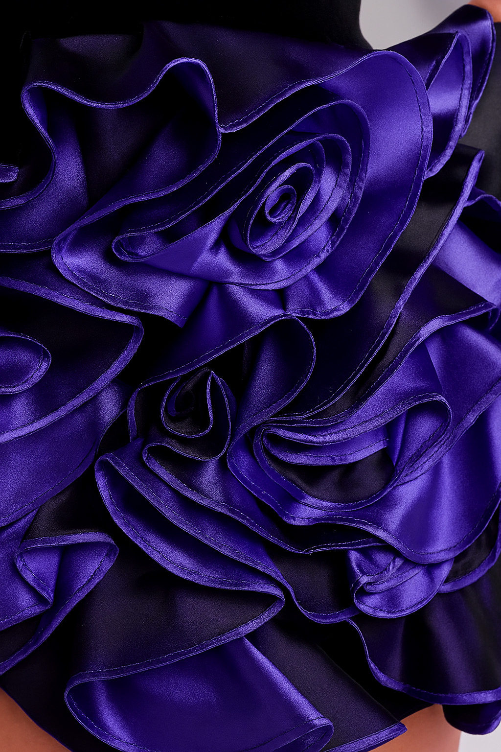purple ruffled fabric for short style 40141
