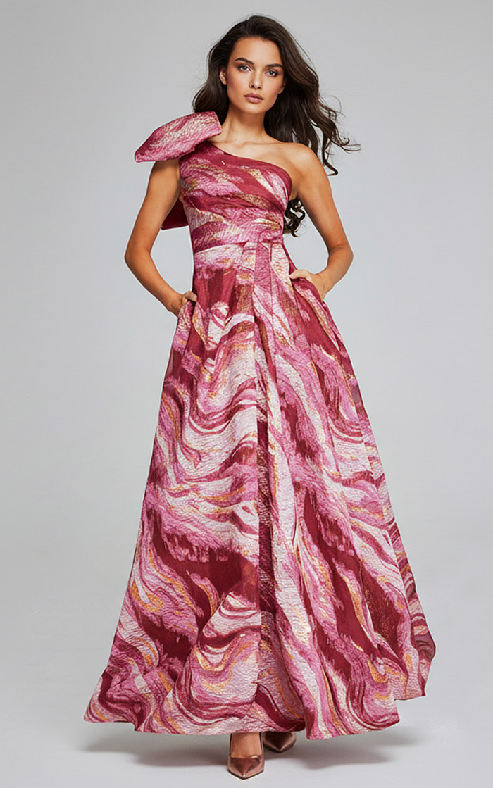 one shoulder a line dress 40695