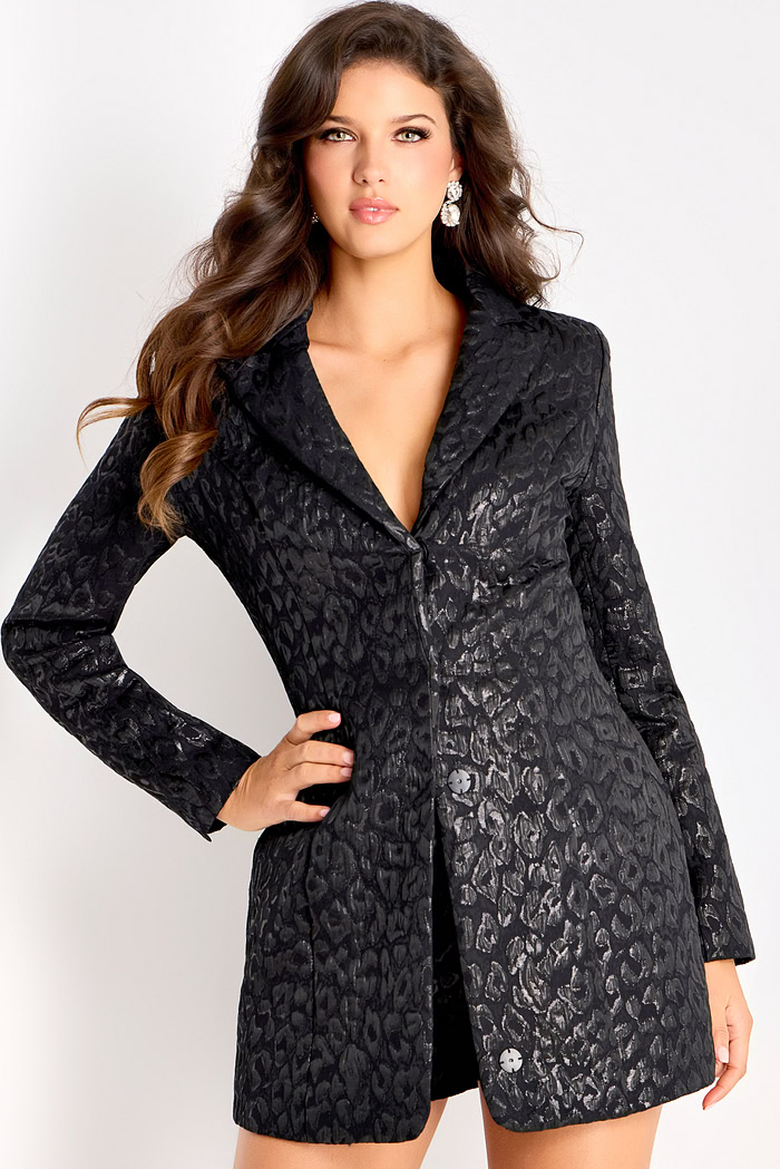 v neckline jacket with front buttons 42136