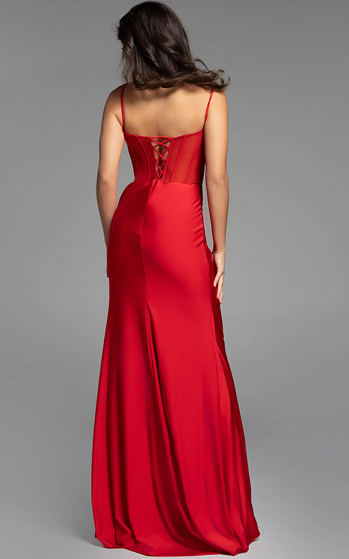 red fitted prom dress 42227