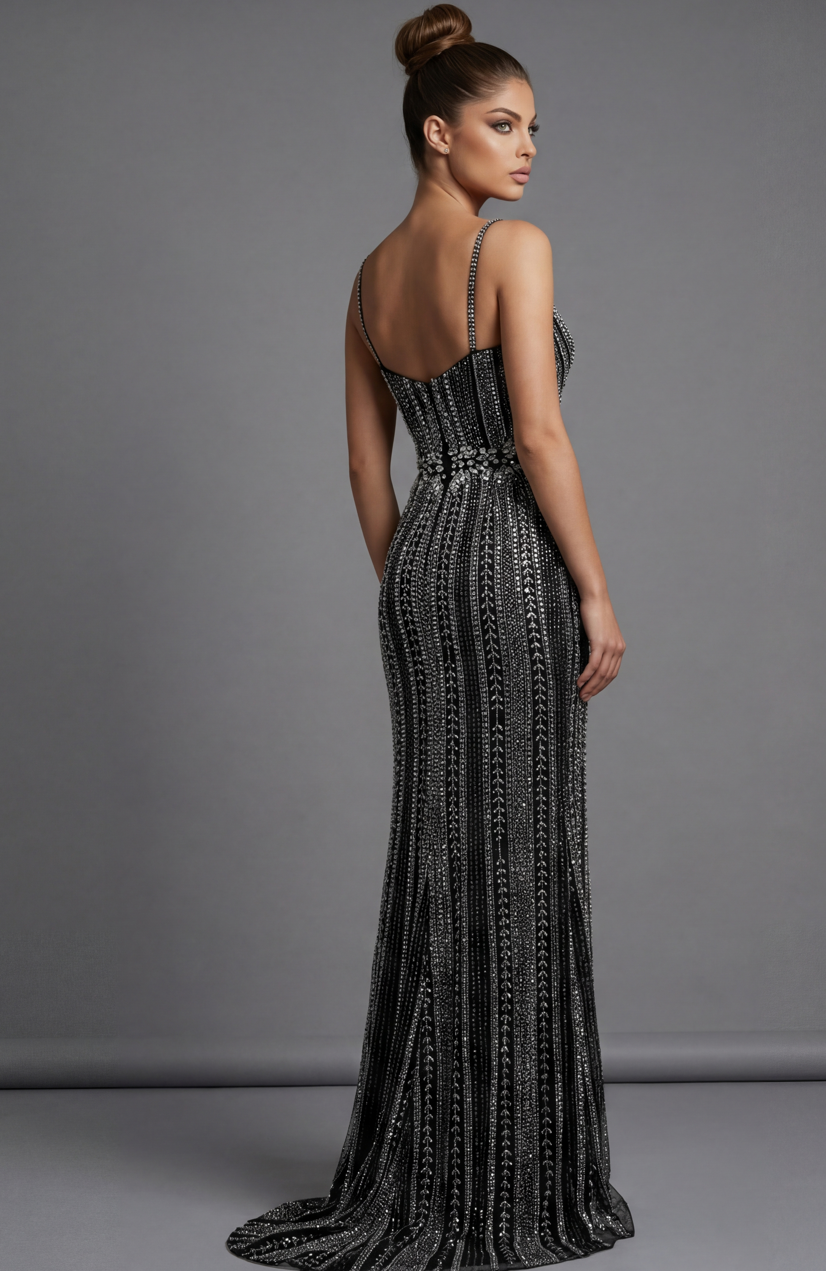 black and silver beaded dress 42541