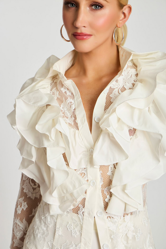 close up of ruffled top 43365