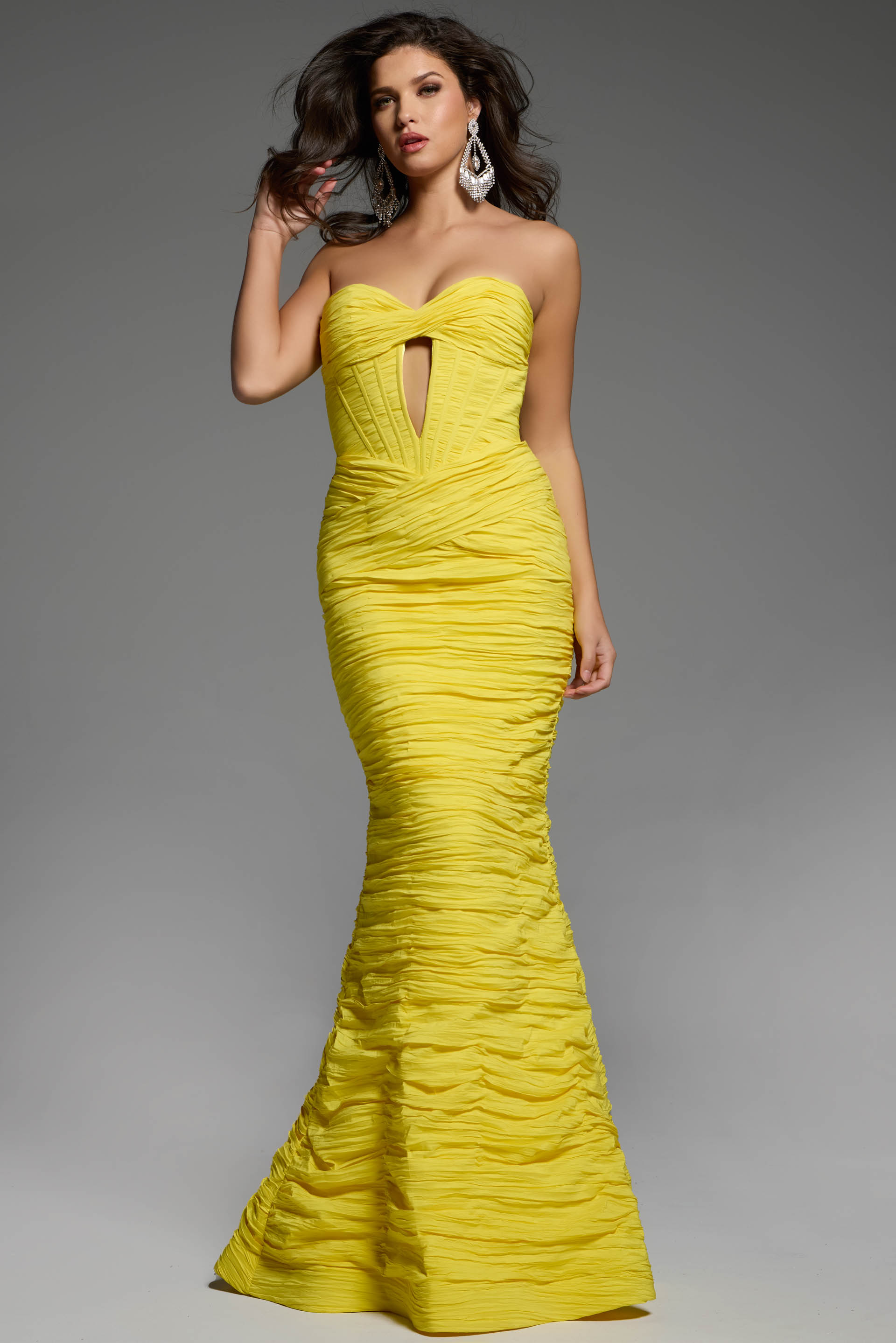 mermaid dress with keyhole and ruched bodice 43422