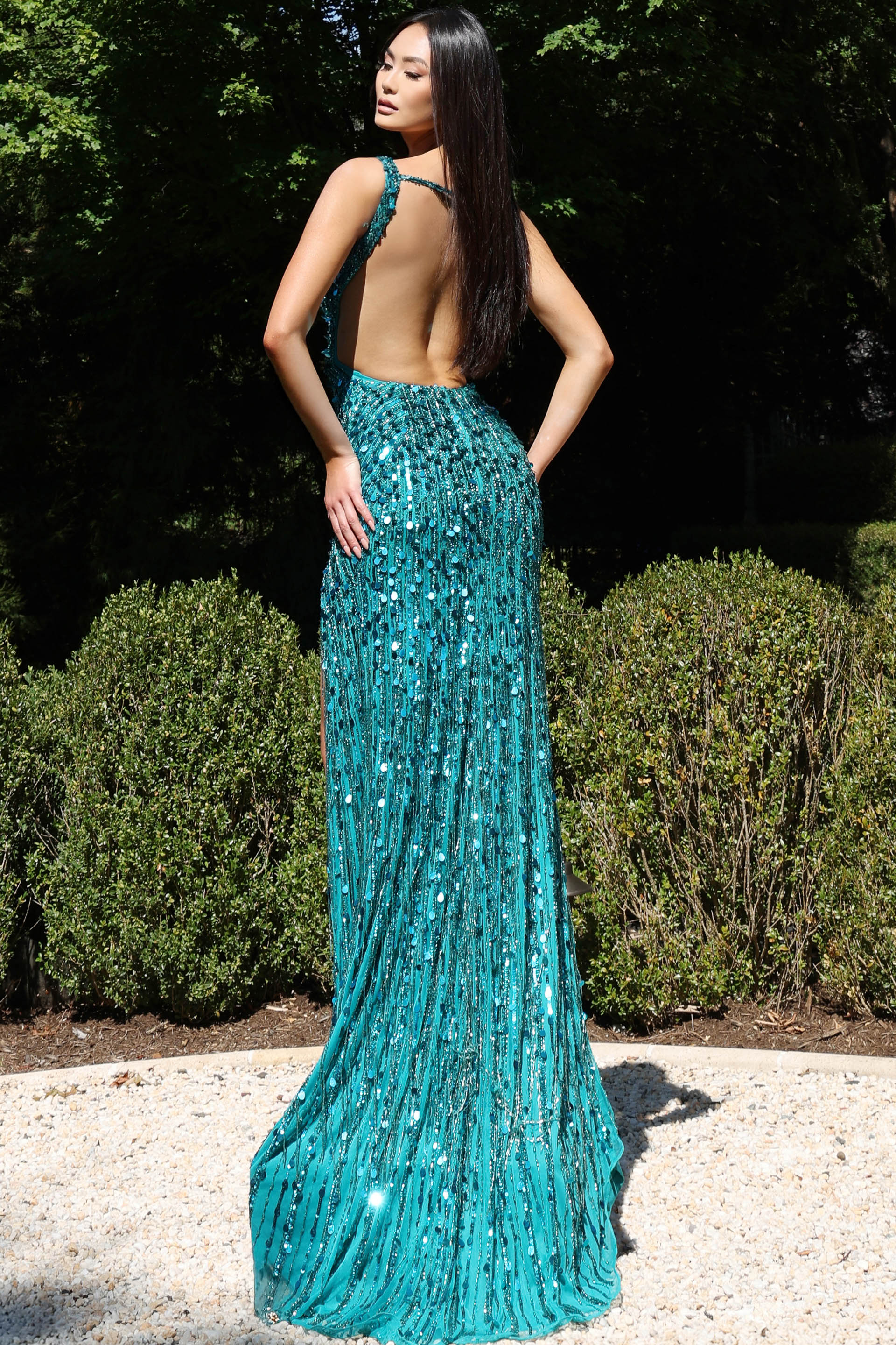 backless beaded dress 43623