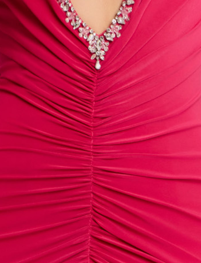 red beaded fabric for style 43701