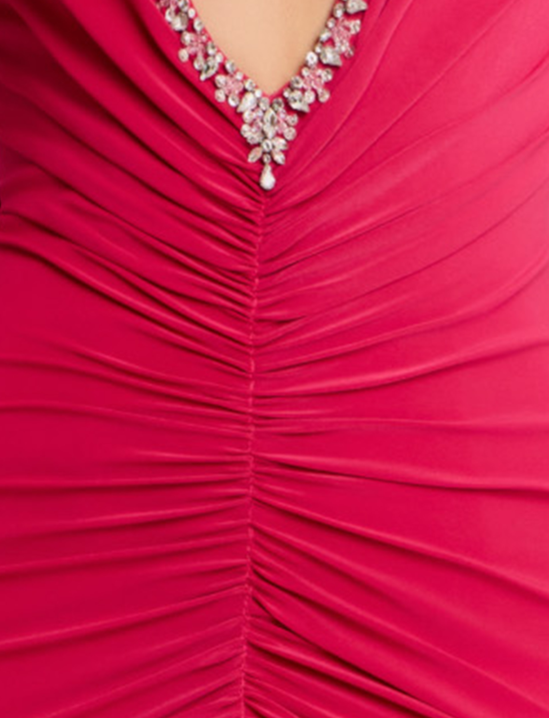 red beaded fabric for style 43701