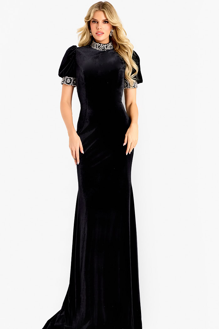 black short sleeves dress 43771