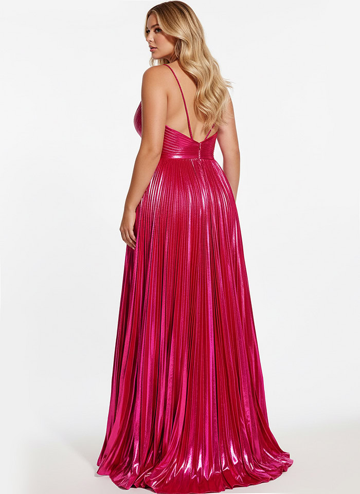 metallic pleated dress 43795