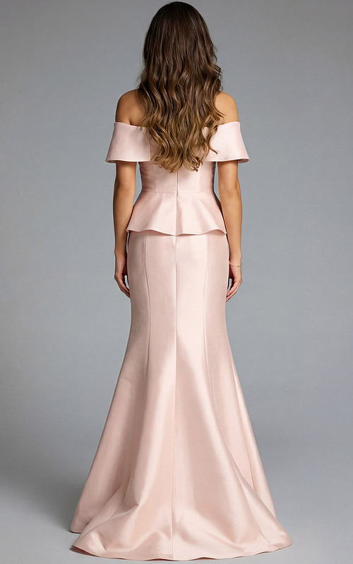 off the shoulder pink peplum dress 43805