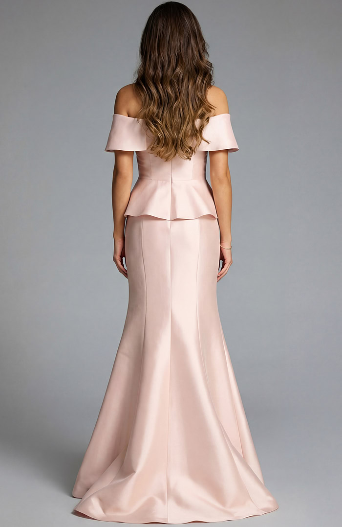 off the shoulder pink peplum dress 43805