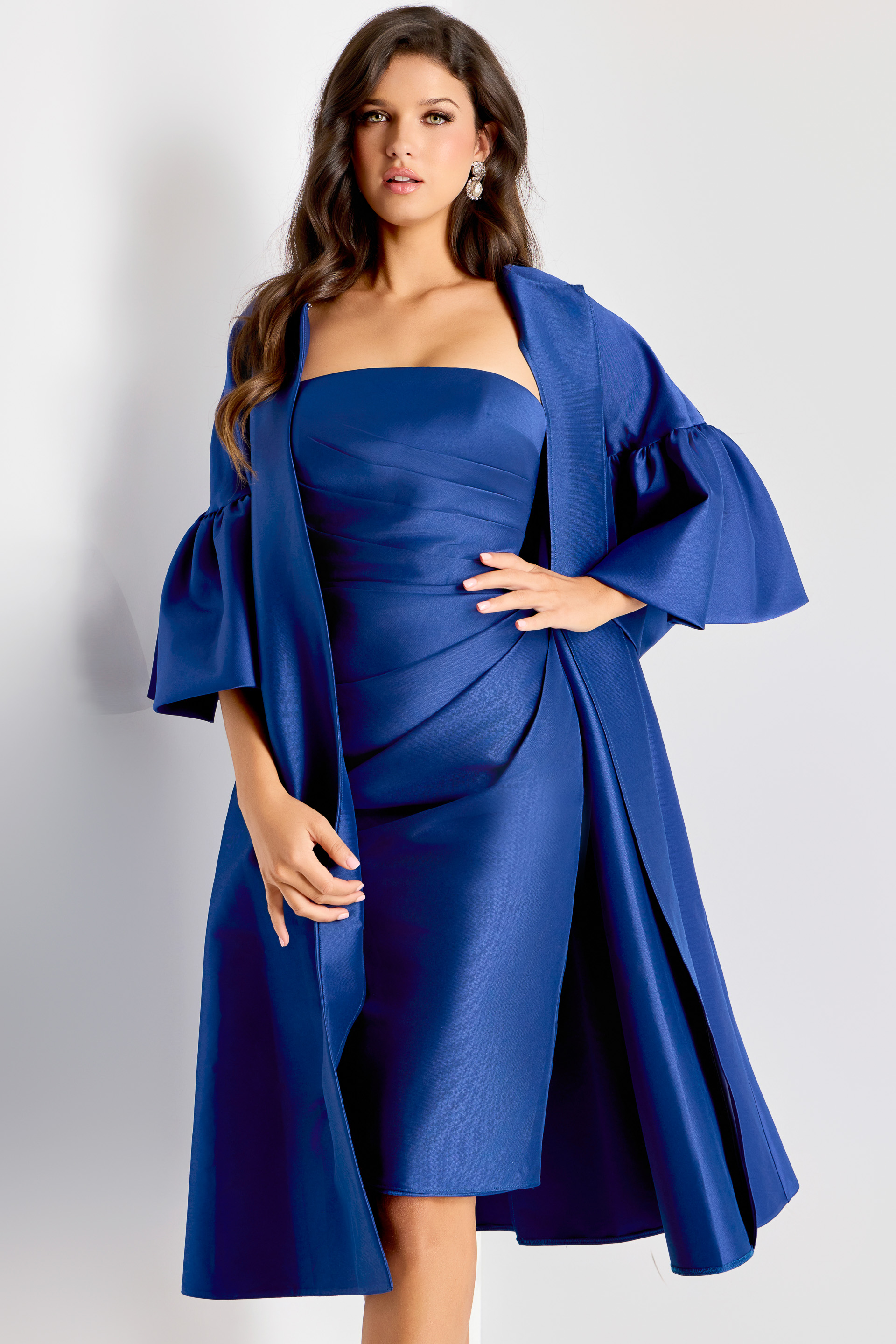 strapless fitted knee length dress 44193