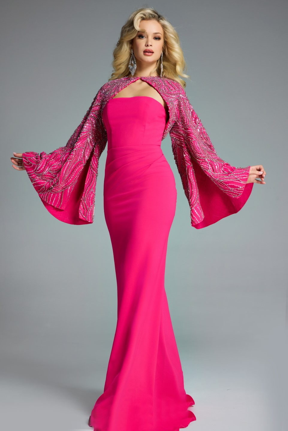 Model wearing Jovani dress 44254.