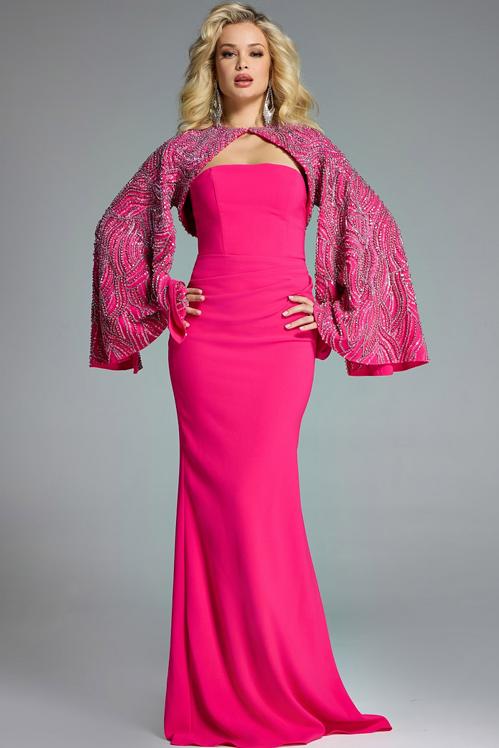 Model wearing Jovani dress 44254.