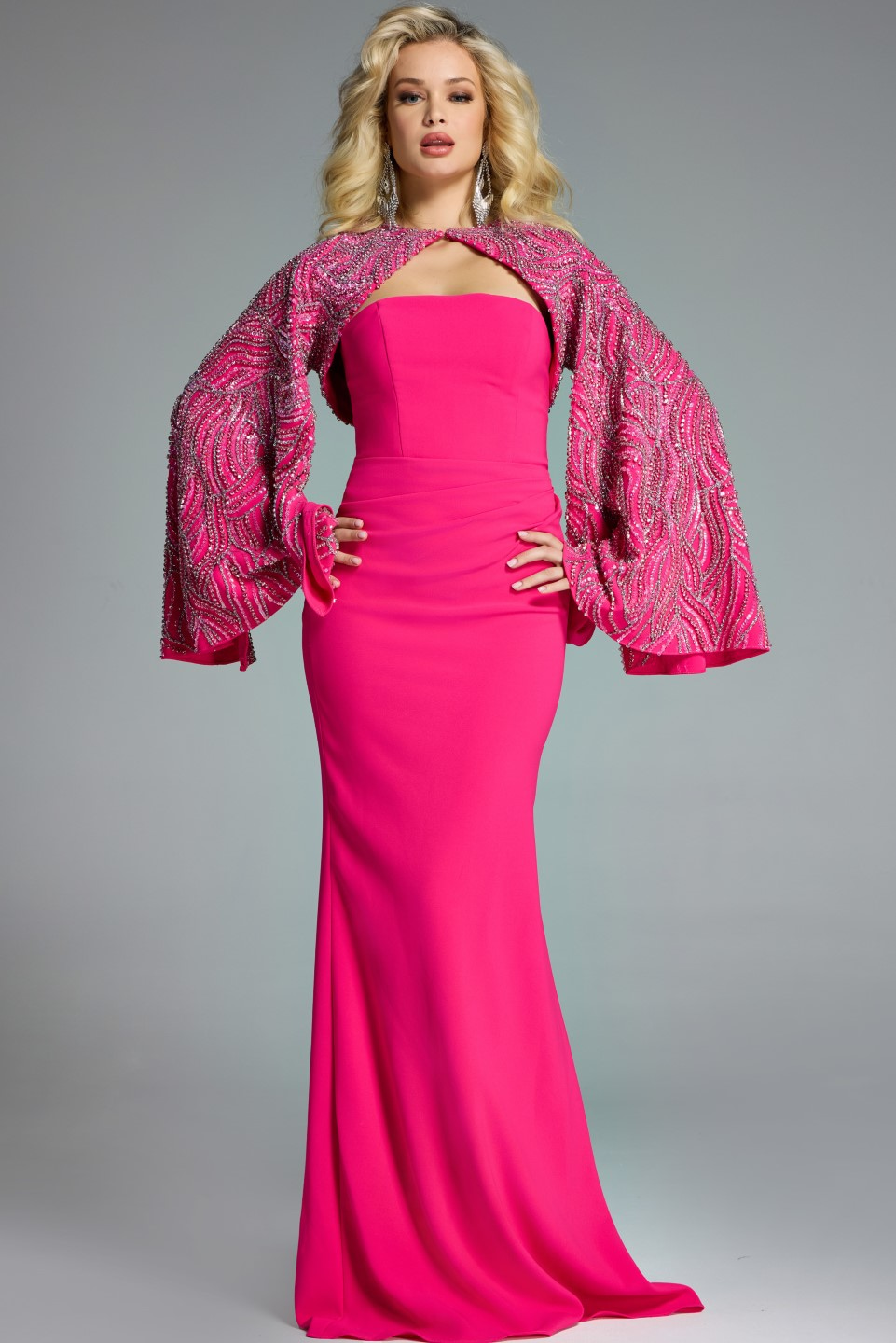 Model wearing Jovani dress 44254.