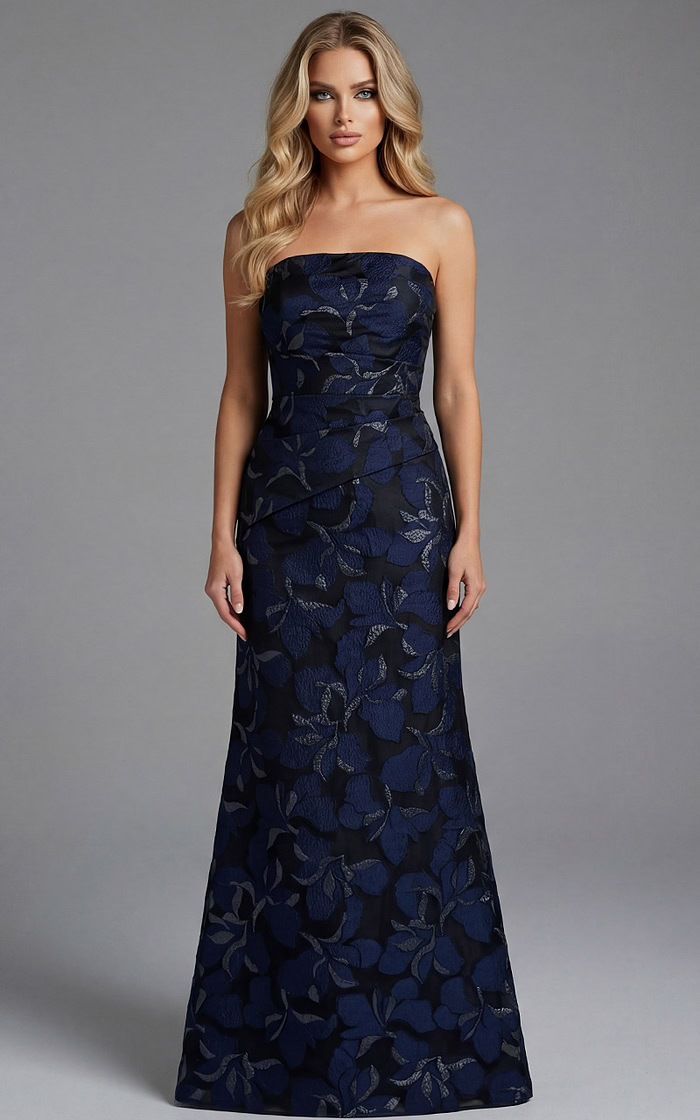 strapless navy evening dress 44370