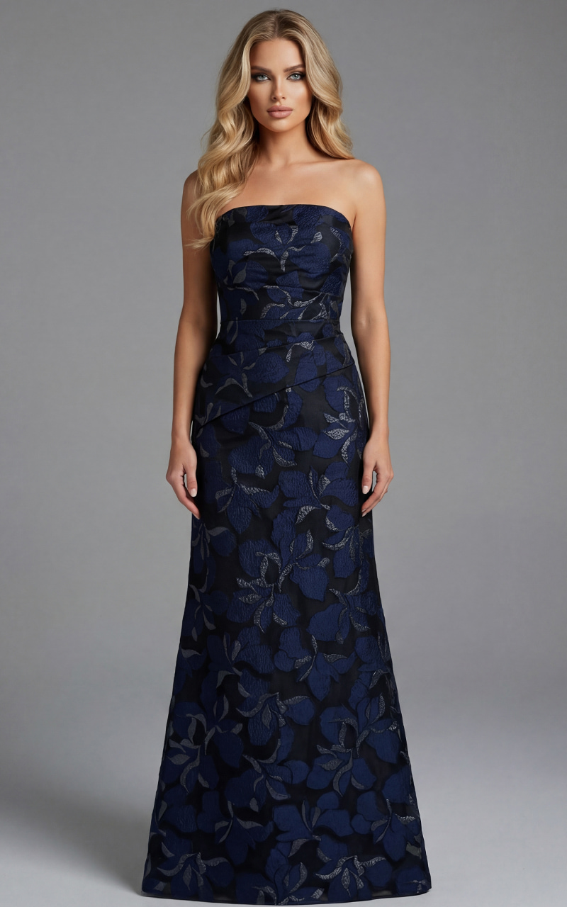 strapless navy evening dress 44370