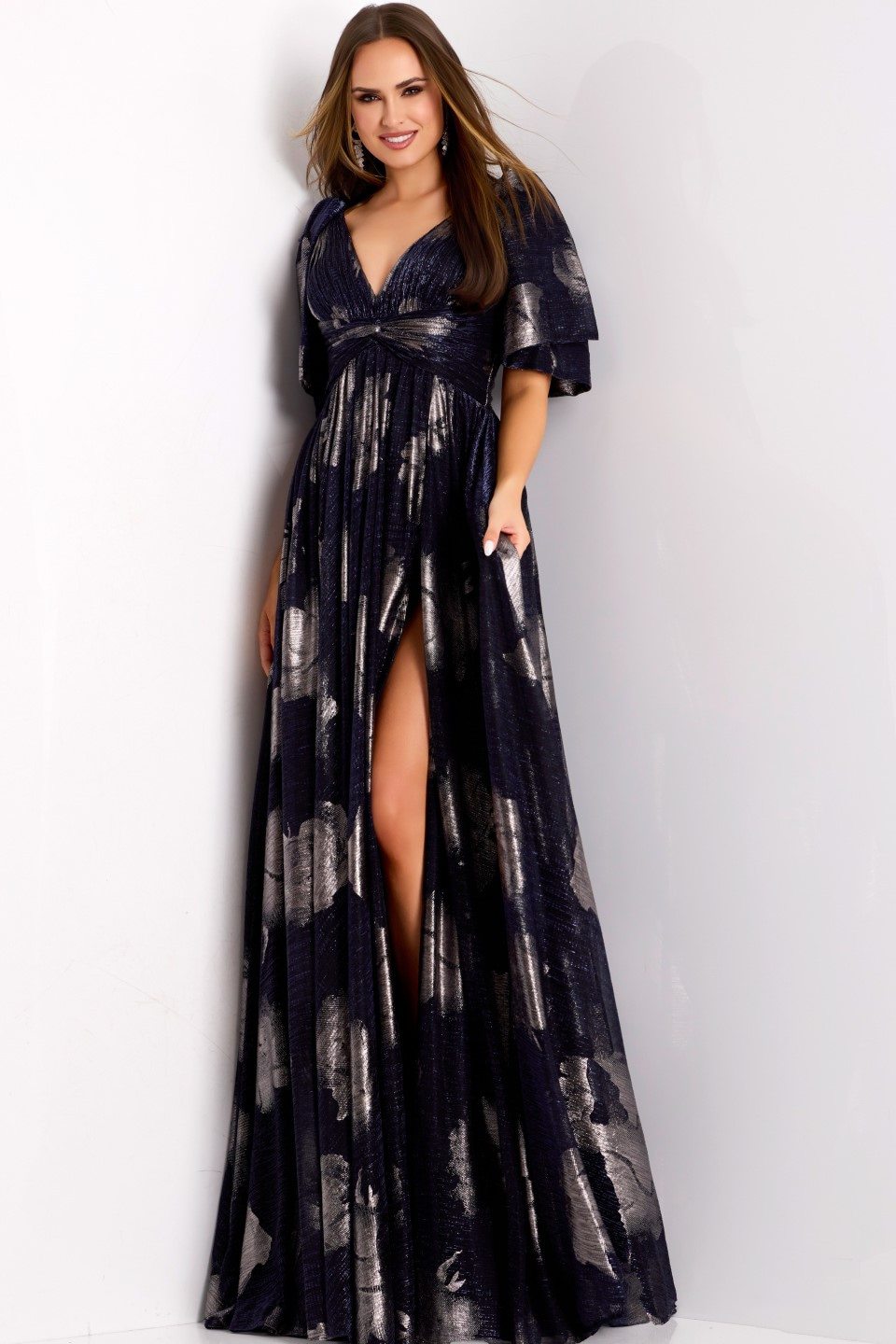 Model wearing Jovani dress 44374.