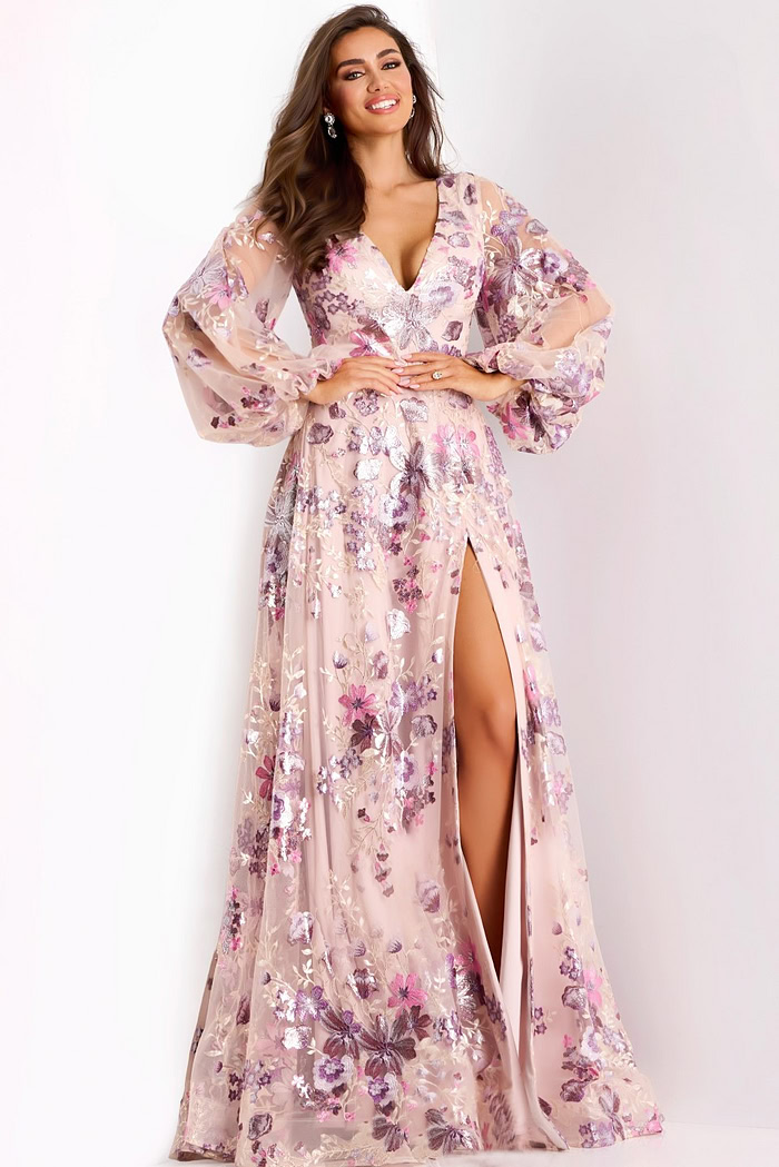 Model wearing Jovani dress 44655.