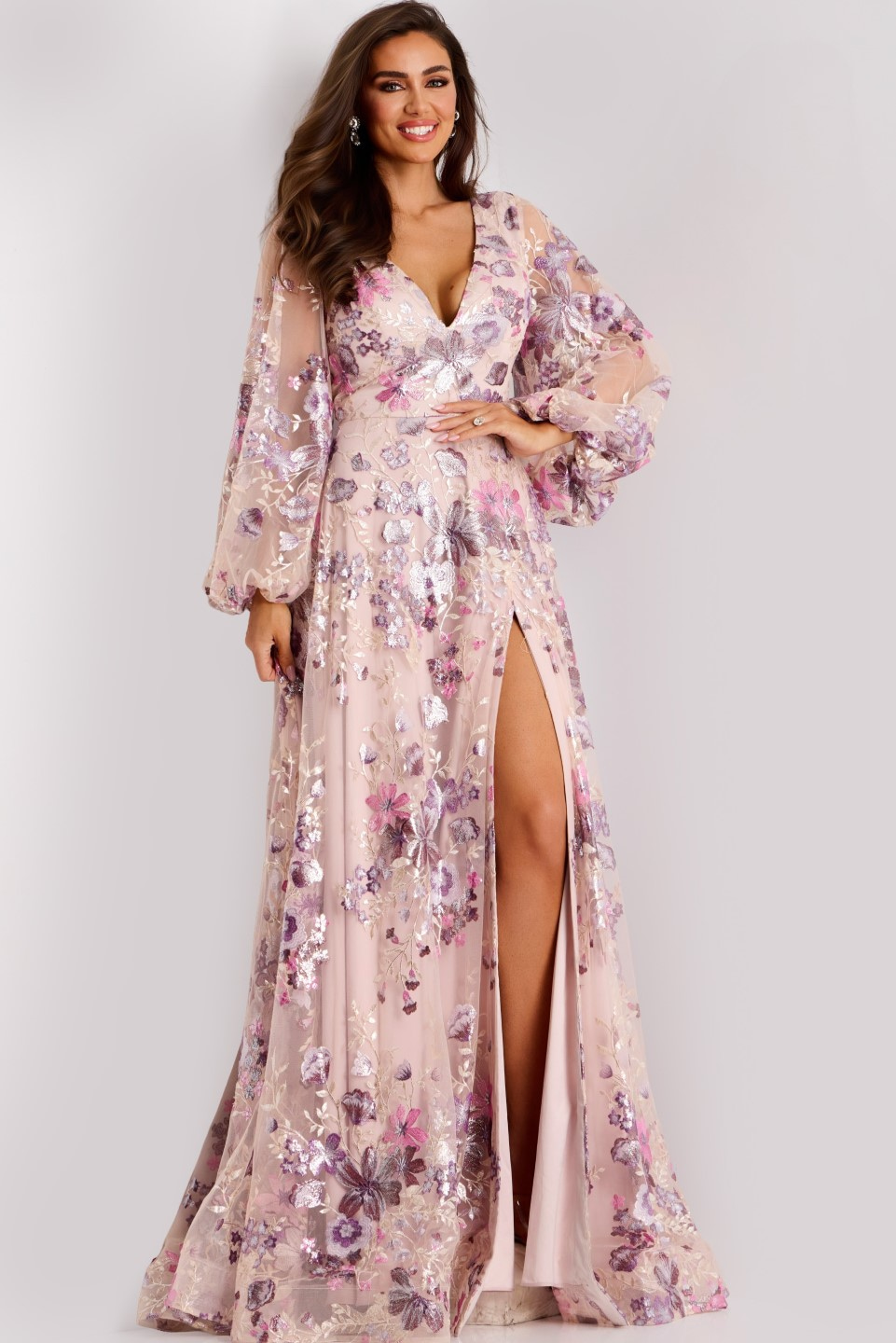 Model wearing Jovani dress 44655.