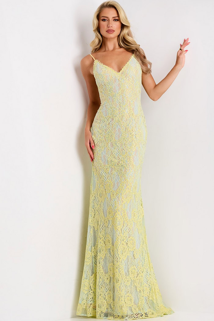 Model wearing Jovani dress 44668.