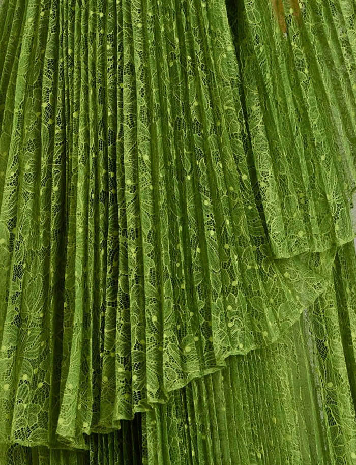 green ruched fabric for style 44687