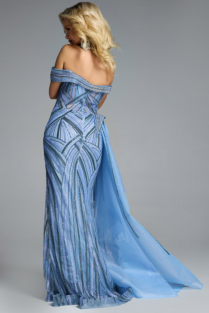 Model wearing Jovani dress 44843-1.