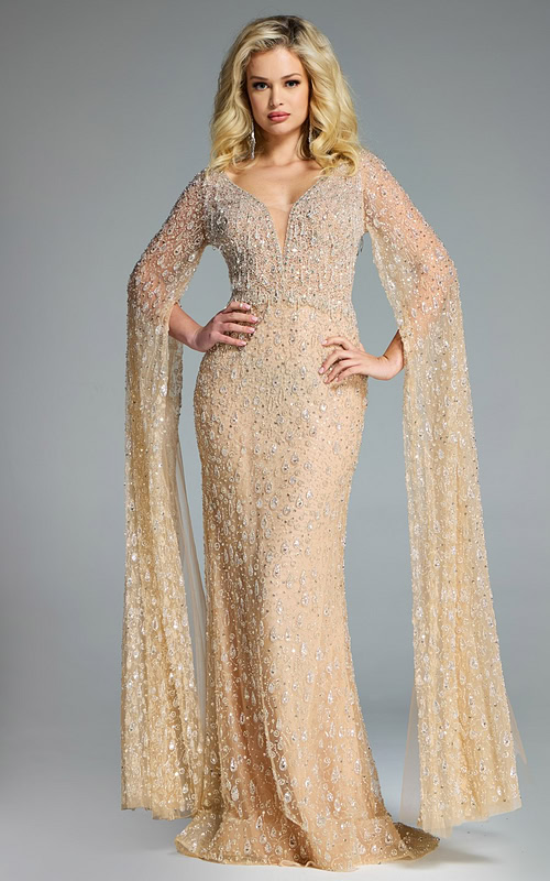 Model wearing Jovani dress 44844.