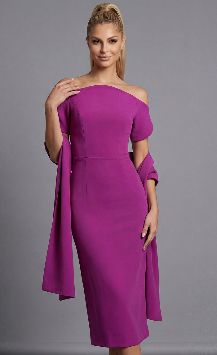 simple purple midi dress 44730