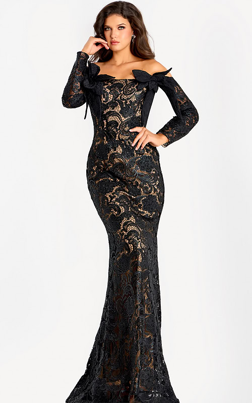 long sleeves lace mother of the bride dress 45345