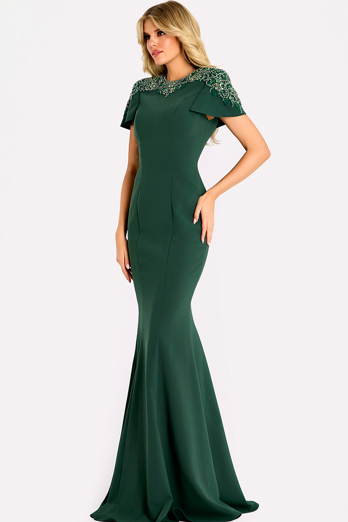 green short sleeves mermaid dress 45477