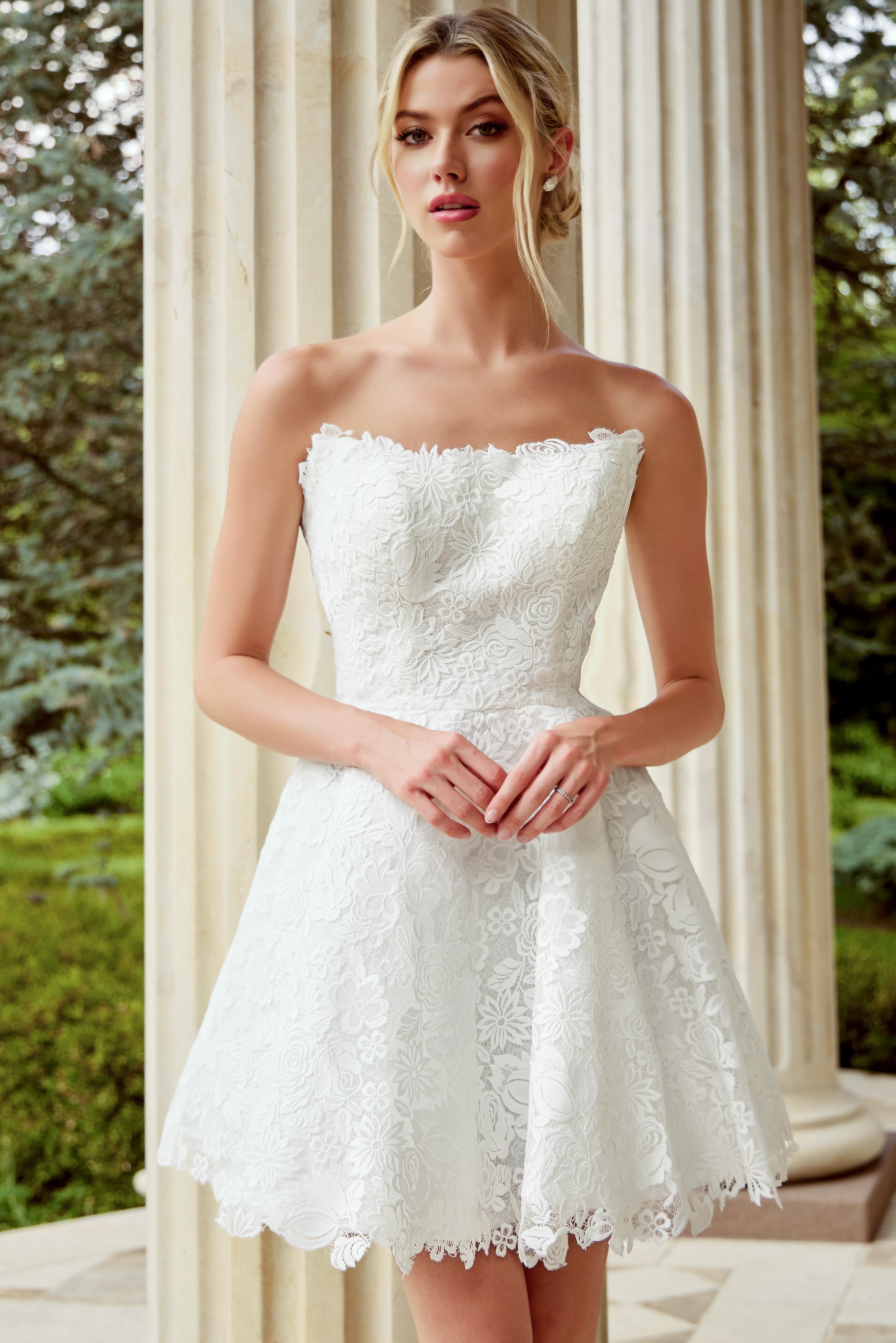 strapless short wedding dress 45766