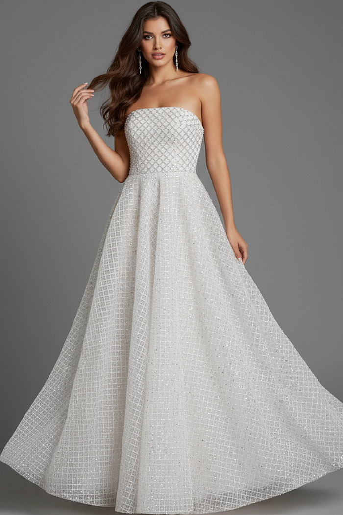 strapless pleated dress 45788