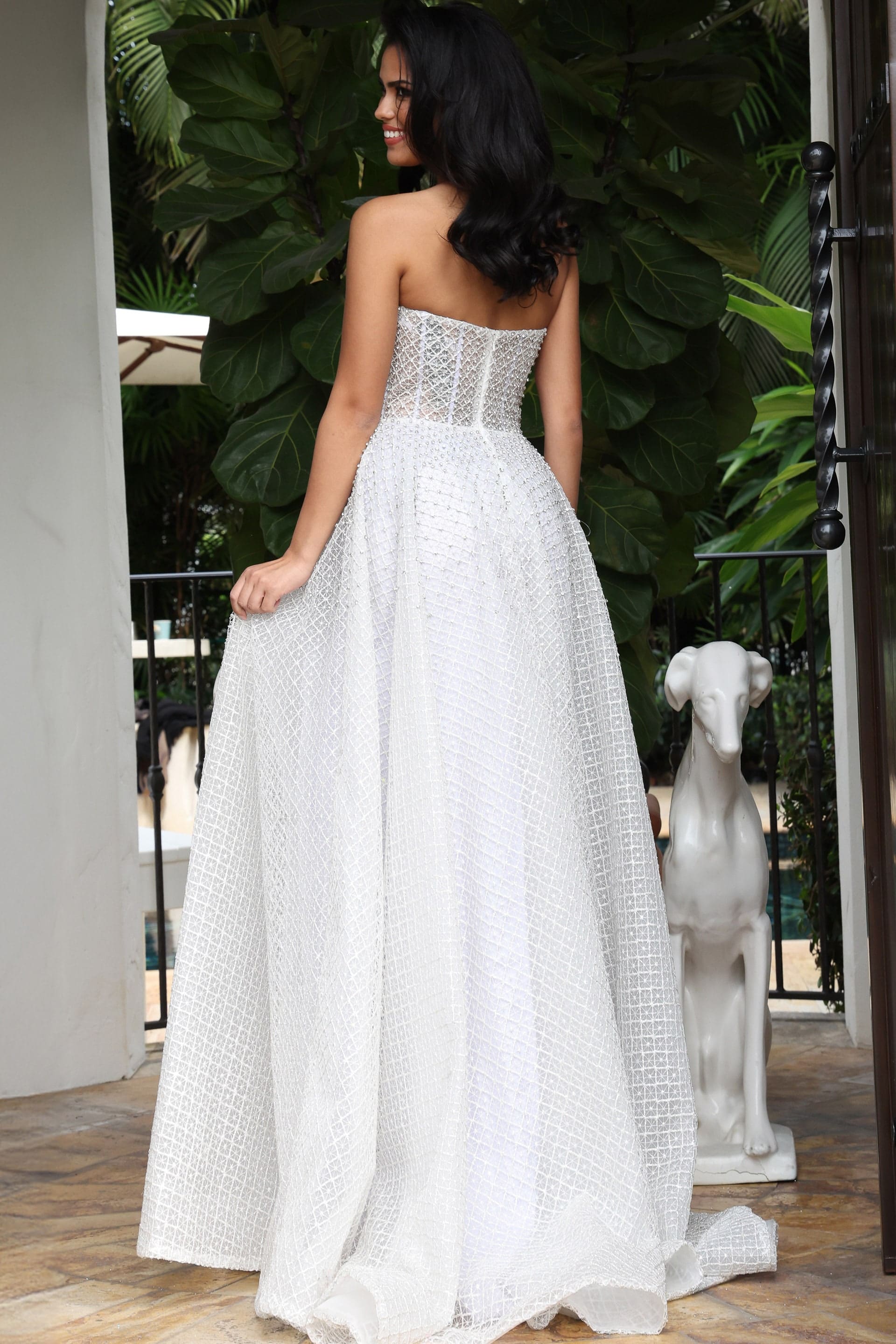 back of corset bodice embellished a line dress 45788