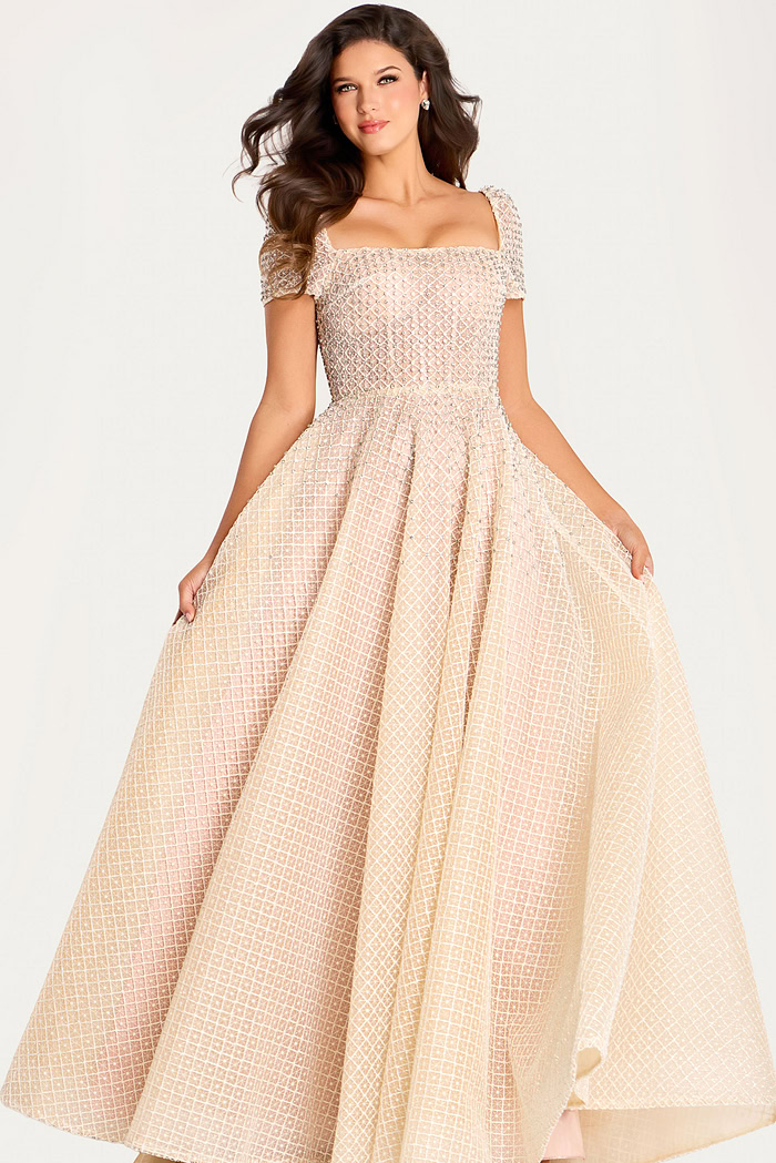 shor sleeves embellished a line dress